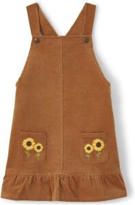 corduroy skirtall featuring schiffli gingerbread men embroidery