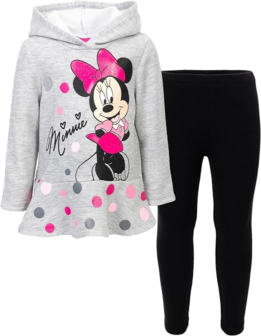 Disney Minnie Mouse Mickey Mouse Fleece Hoodie and Leggings Outfit Set Infant to Big Kid