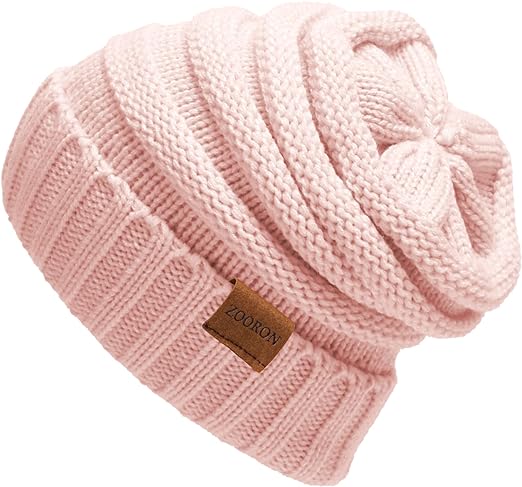 ZOORON Winter Hats for Women Cable Knit Hats Soft Warm Womens Beanies Stretch Thick Knitted Cap for Cold Weather