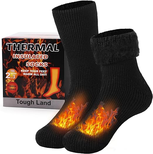 Tough Land Thermal Socks for Women and Men Heat Trapping Warm Winter Socks